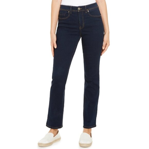 STYLE & CO High Rise Size 8L Straight Leg Dark Wash Jeans NWT - Picture 1 of 8